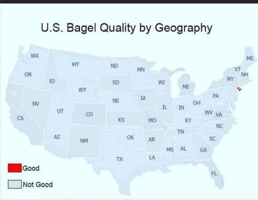 US Bagel quality by state