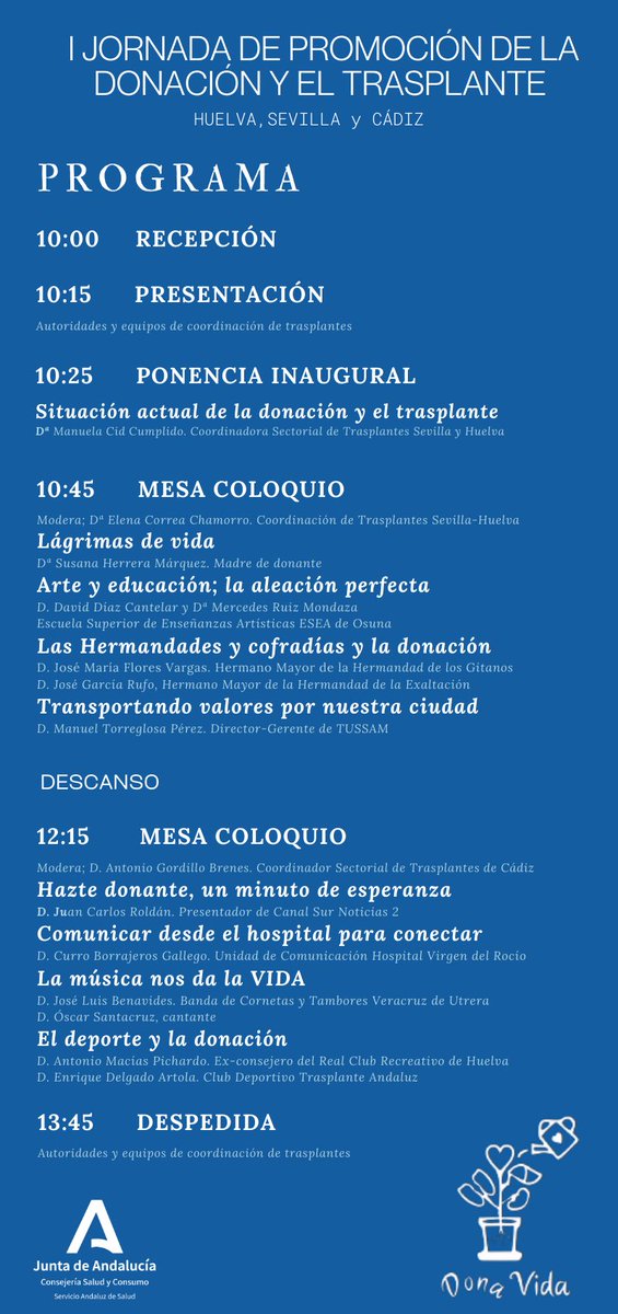 🏁⏱️Ya está aquí “I Jornada de Promoción de la Donación” 🥰Gracias a todas las asociaciones de pacientes y entidades por ser mensajeros de este Valioso Mensaje: “DONAR para DAR VIDA” @ONT_esp @A_Trasplantes @SaludConsumoSe @saludand #AndaluciaDonaVida #Elmejordelostegalos