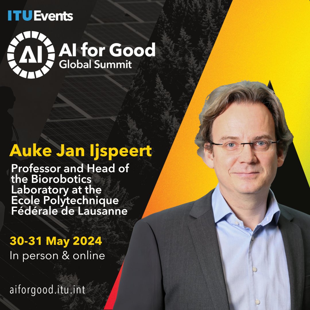 Auke Ijspeert (@biorob_epfl) on Twitter photo I am happy to announce that my lab will make live demos of our amphibious robots at the <a href="/AIforGood/">AI for Good 🇺🇳 #AIforGood</a> #ITUaiSummit taking place on the 30 and 31st of May 2024. I will also give a talk on the Frontiers Stage on Fri 31 8:20. <a href="/ITU/">Int’l Telecommunication Union</a>/<a href="/UN/">United Nations</a> aiforgood.itu.int/summit24/ I am happy to announce that my lab will make live demos of our amphibious robots at the <a href="/AIforGood/">AI for Good 🇺🇳 #AIforGood</a> #ITUaiSummit taking place on the 30 and 31st of May 2024. I will also give a talk on the Frontiers Stage on Fri 31 8:20. <a href="/ITU/">Int’l Telecommunication Union</a>/<a href="/UN/">United Nations</a> aiforgood.itu.int/summit24/