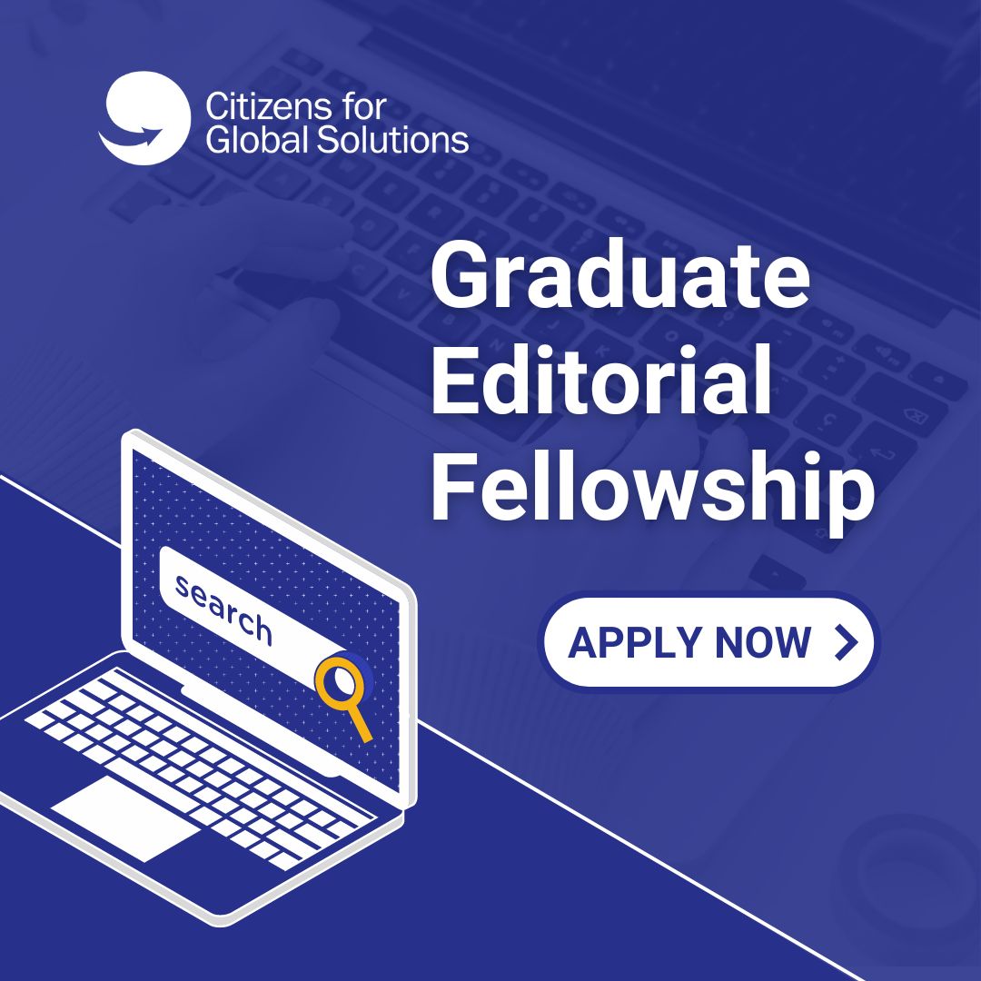 🚨Don't forget to apply for our graduate #editorialfellowship!🚨

👀We have our hands full with the upcoming #UN #SummitoftheFuture, and we need #editorialfellows to assist our team by writing op-eds and supporting our Mondial journal! 📖

➡️Apply now: globalsolutions.org/join-us/work-w…