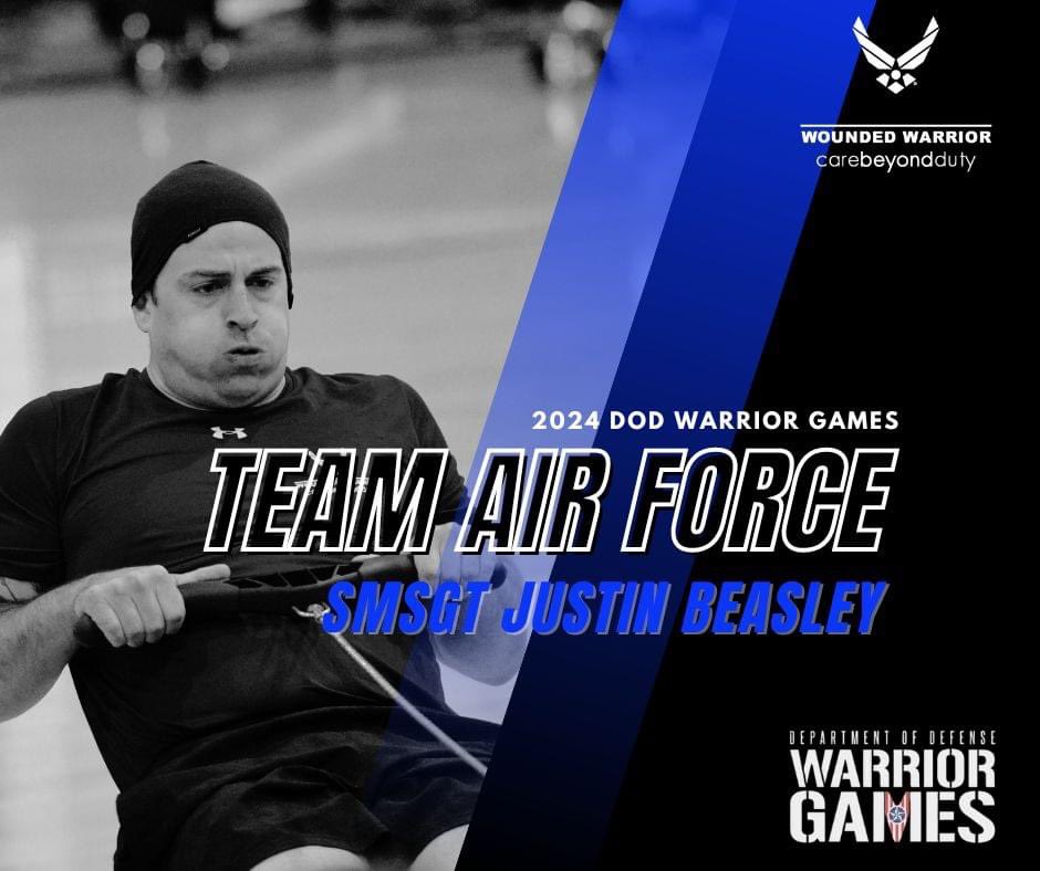 ⭐️ Meet SMSgt Justin Beasley ⭐️

Honored to announce competitor SMSgt Beasley who will represent #TeamAirForce at the 2024 Warrior Games in Orlando, FL next month. Cheer him on as he competes to push limits and break barriers! 🏅✈️
#AFW2 #warriorgames2024