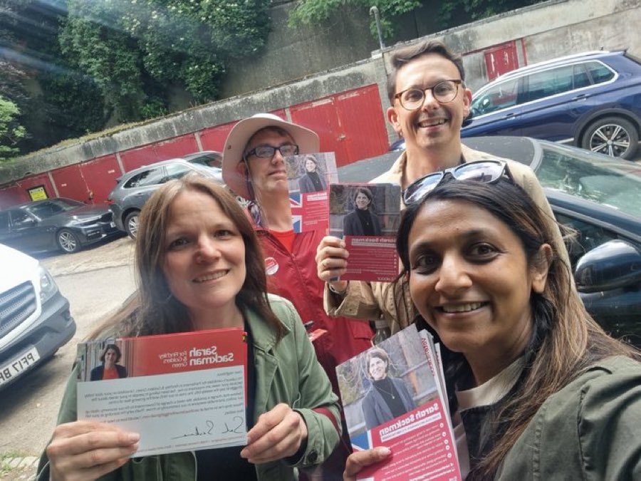 Great support for the brilliant @sarahsackman in Child's Hill this afternoon! Vote for the change this country needs - vote Labour on 4th July...