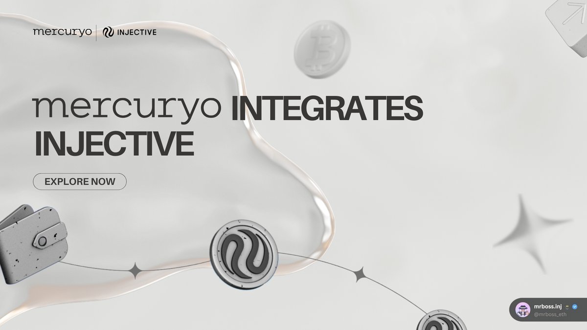 Mercuryo integrates @injective network and adds $INJ support to expand global access⚔️.

Users can now seamlessly on-ramp into $INJ and Dapps built on injective network using all popular payment methods at @Mercuryo_io.

Learn more 🔽:
shorturl.at/Kklc8