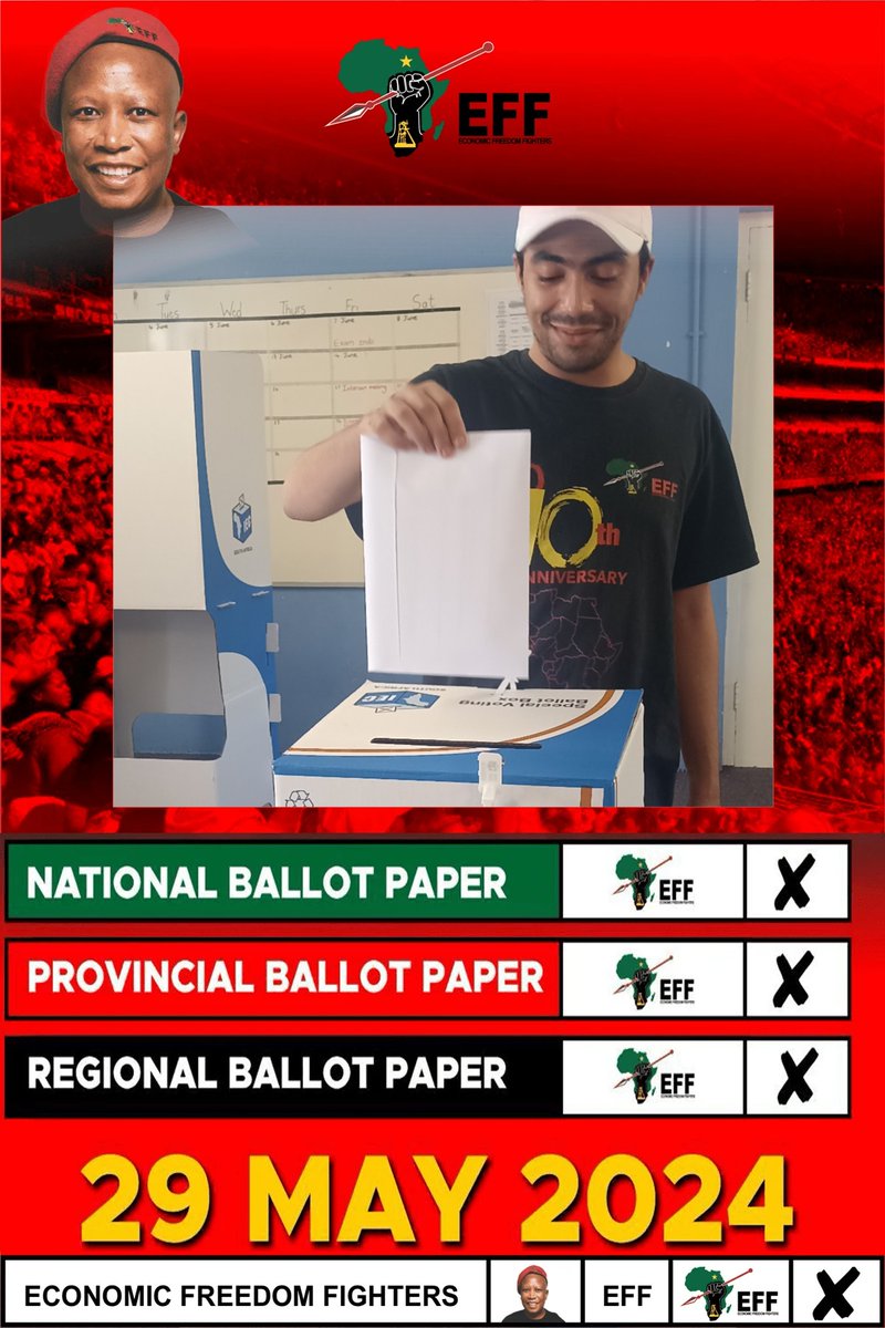 cameronkpeters_'s tweet photo. #IVotedEFF ๐๐ฝ https://t.co/0bTTdb7dOW
