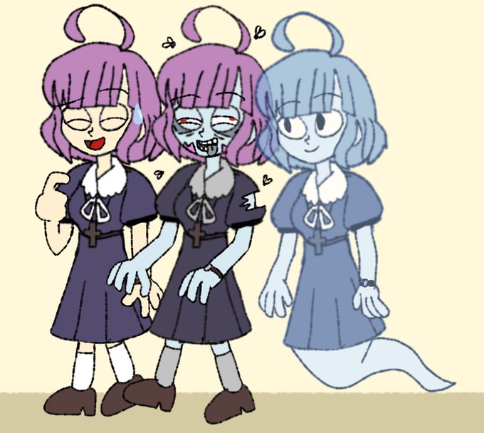 「3人の女性 赤目」のTwitter画像/イラスト(新着)