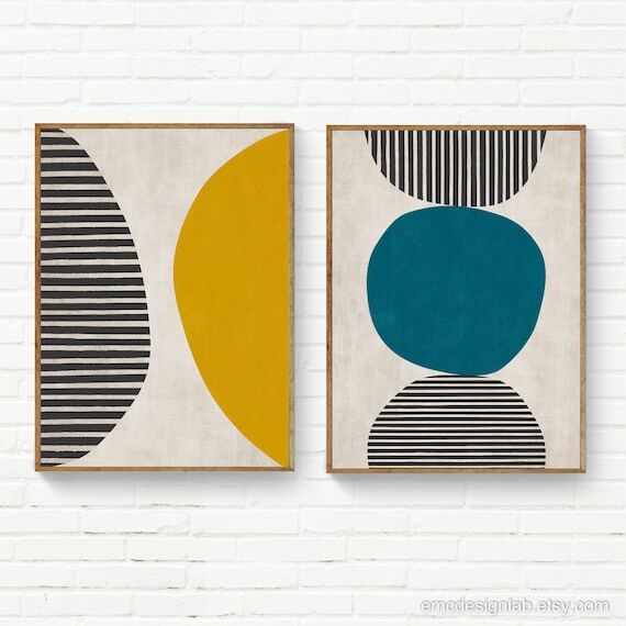 Set of 2 Dark Teal Mustard Yellow Wall Art, Minimalism Bold Wall Art Set, Black Yellow Teal Print Set of 2, Petrol Blue Green Saffron Yellow by EmcDesignLab #ModernDesign #AbstractArt #MidCenturyModern #InteriorDesign #ColorfulArtworks #AbstractPrints #M… ift.tt/dcxyRO7