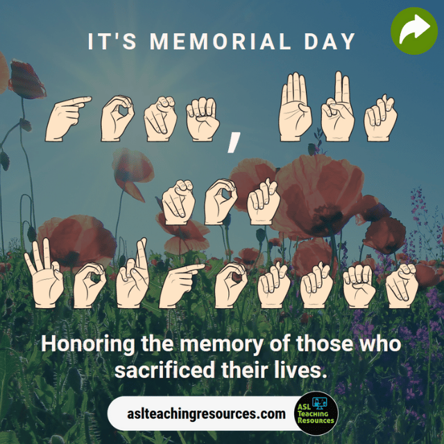 🇺🇸 Today, and every day, we salute the courageous men and women who made the ultimate sacrifice for our country. #MemorialDay #HonoringService #HeroesRemembered #aslteachingresources