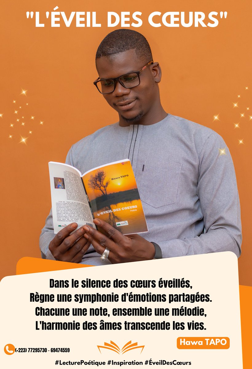HawaTapo's tweet photo. Laissez-vous envoûter par l'harmonie des mots et la profondeur des pensées qui résonnent au cœur de "L'ÉVEIL DES CŒURS". 📚💡

#LecturePoétique #Inspiration #ÉveilDesCœurs https://t.co/YMLmcn3V0G