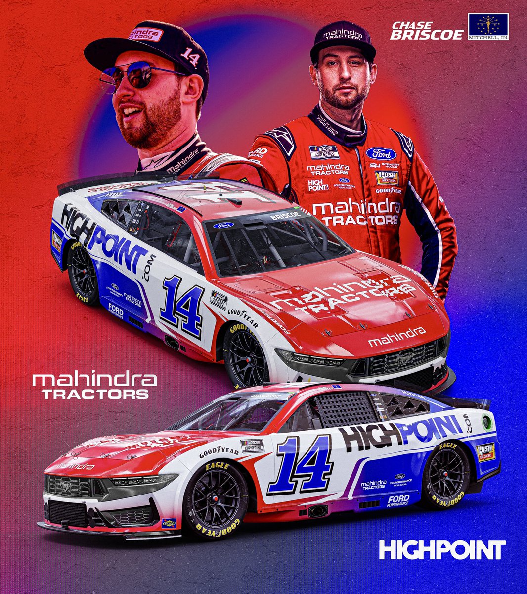 Anyone else a big fan of split sponsorship cars in Nascar? 

@HighPoint 
@MahindraRise 
@ChaseBriscoe_14 
@StewartHaasRcng