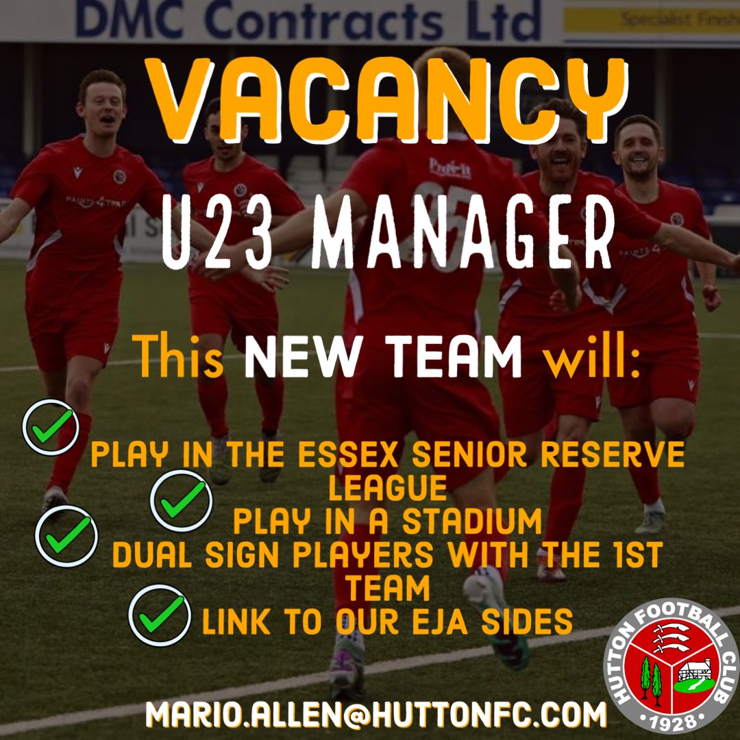 We are excited to announce our plan to create a new u23 team. Please email Mario to apply 🔴⚪️ #upthetons