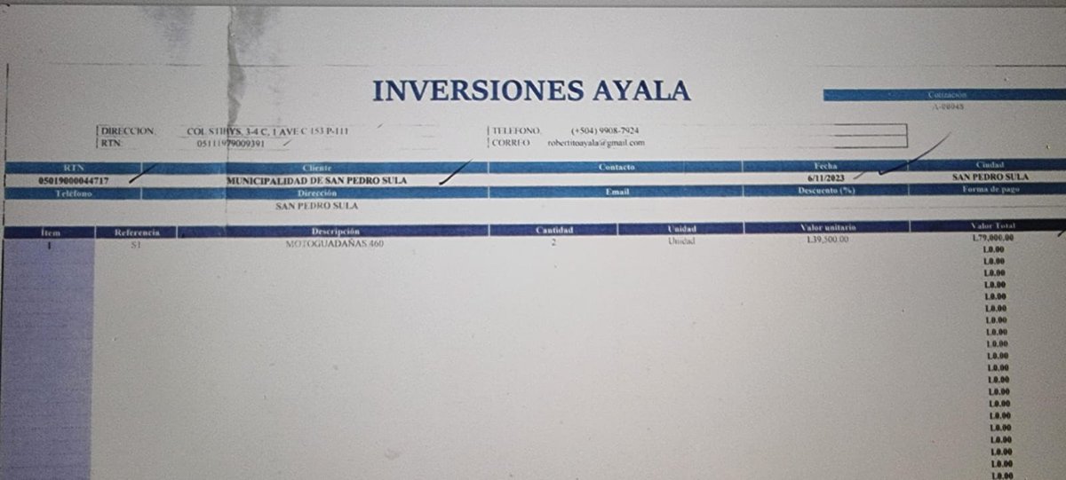 #SinPajas Se evidencia compras sobre valorada en la gerencia de deportes del Pollo Contreras donde tienen una argolla con proveedores testaferros. @TSCHonduras @MP_Honduras 1/3