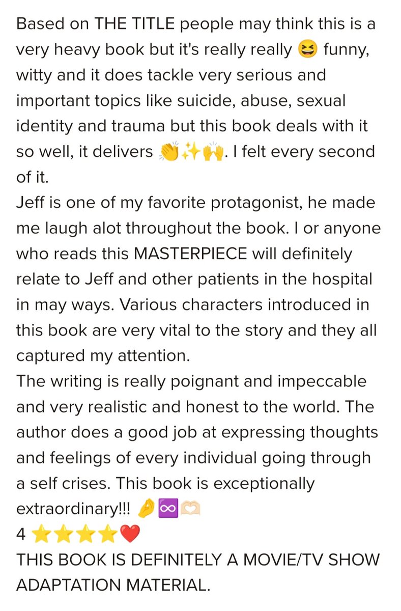 BooksMostly94's tweet photo. Suicide Notes 📚✨😎
#bookspotlight #bookworms #bookslover #bookaddict #bookclub #readersoftwitter #MentalHealthSupport #queer #lgbtq #booksandme #twitter #booktwt #bookreview #bookrec #books https://t.co/lX4udGl0p8