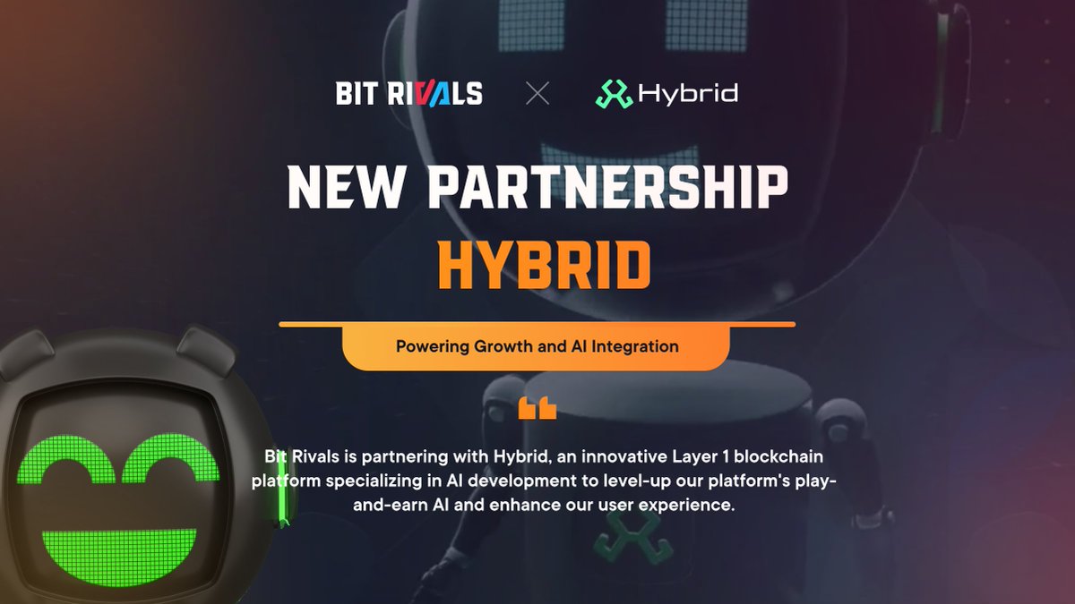 🤝 BREAKING: New Partnership! 🤝

We're partnering with @BuildOnHybrid, a Layer 1 blockchain innovator specializing in AI development, to take the AI powering our one-of-a-kind, play-and-earn platform to the next level! 🤖

🔗 Read more: bitrivals.medium.com/4909e5cbfa83

Tell us what has