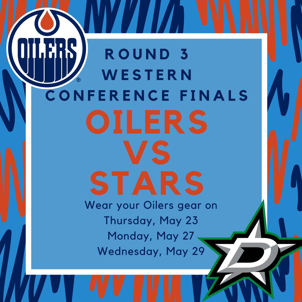 💙🧡🤍 LETS GO OILERS 🤍🧡💙
🏒 Let's cheer on the Oilers in Game 4 tomorrow by wearing your jersey and/or Oilers colors! 🏒
#HSCSproud #LetsGoOilers