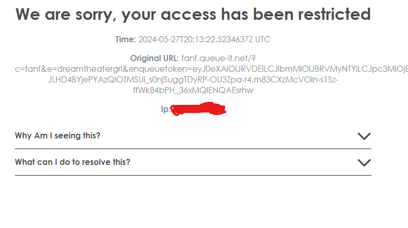 Hey <a href="/MovistarArenaAR/">MovistarArenaAR</a> me sale esta pantalla cuando intento comprar una entrada. Intenté desde diferentes navegadores y nada me funciona. 

¿Pueden resolver esto? Quiero gastar $$$ en su sitio pero ustedes mismos me lo impiden.