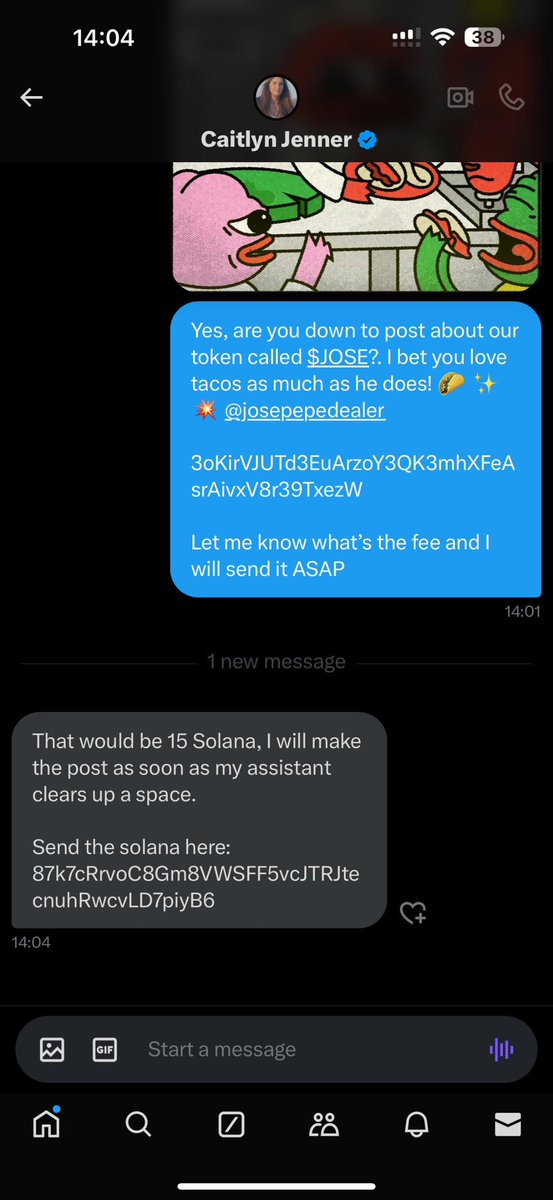 $JOSE hold on we are going HARD 🫵🏻🌮💥

Grab a bag before moon 🌮💰<a href="/josepepedealer/">Jose “Pepe’s Taco Dealer”</a> 

3oKirVJUTd3EuArzoY3QK3mhXFeAsrAivxV8r39TxezW

<a href="/Caitlyn_Jenner/">Caitlyn Jenner</a> thanks bae ✨