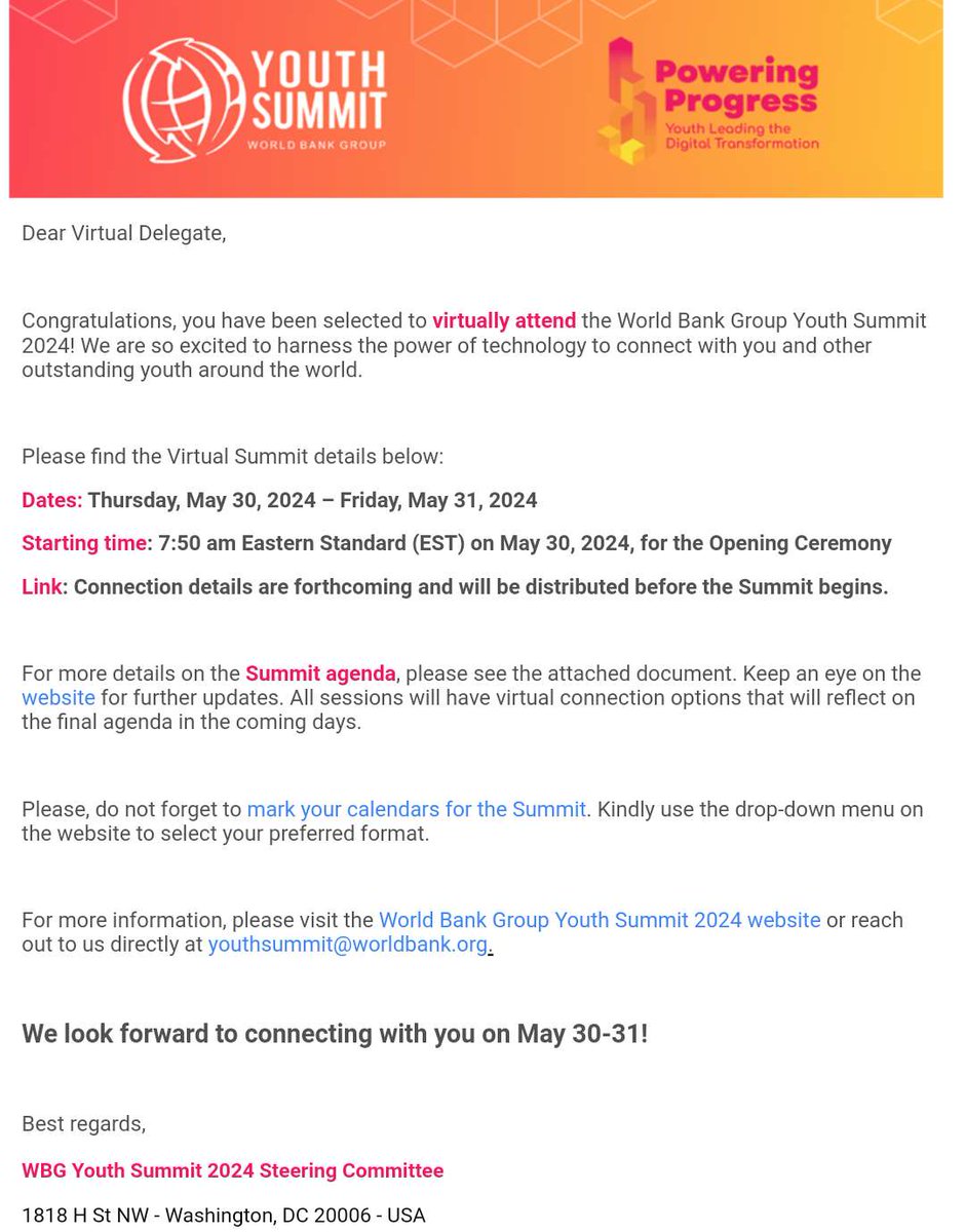 MR_KANASUAH's tweet photo. Am thrilled to have been selected for the 2024 Virtual World Bank Global Youth Summit #WBGYouthSummit.  This Virtual program going to be held at the World Bank Group headquarters in Washington DC. 30-31st of May this year.
#CivicLeadership
#YouthAdvocate
#Youth4Peace https://t.co/zvao3Sqz8l
