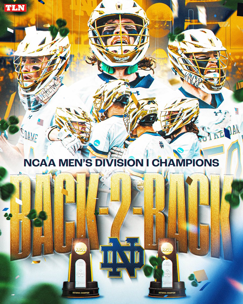 TLN 🥍 (@lacrossenetwork) on Twitter photo NOTRE DAME GOES BACK-2-BACK 🏆🏆
<a href="/NDlacrosse/">Notre Dame Lacrosse</a> dominates in Philly, securing their second National Championship in a row! NOTRE DAME GOES BACK-2-BACK 🏆🏆
<a href="/NDlacrosse/">Notre Dame Lacrosse</a> dominates in Philly, securing their second National Championship in a row!