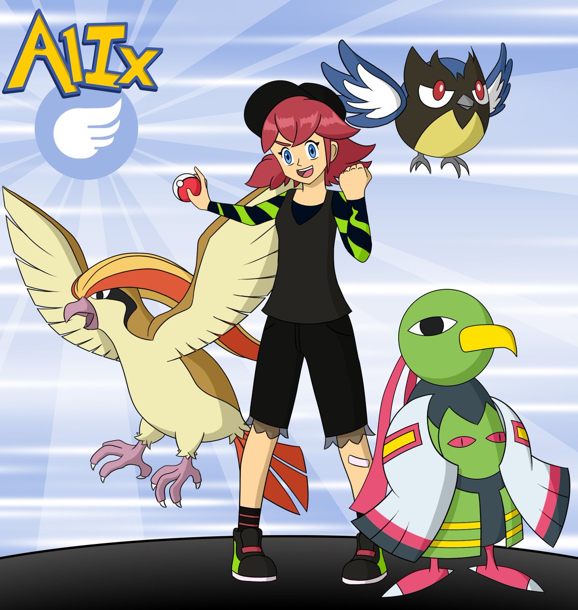 Miraculous Pokemon - Alix, the Flying type gym leader

#miraculousladybug #miraculous #miraculousfanart #chatnoir #ladybug #pokemon #pokemonfanart #fanart #art #2d #2dart #alix #miraculousalix #bunnyx