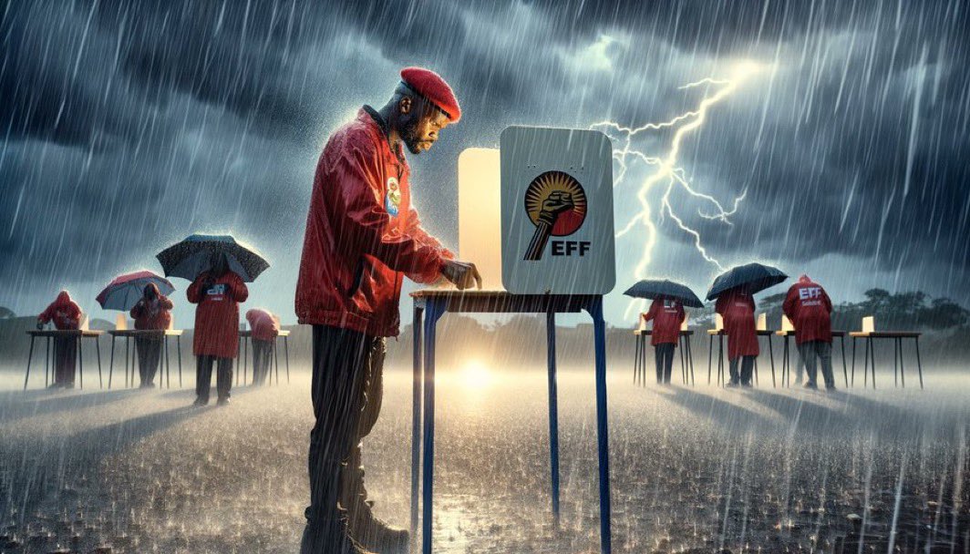 Come storm,rain or shine on 29 May we voting EFF🗳️ #VoetsekANC