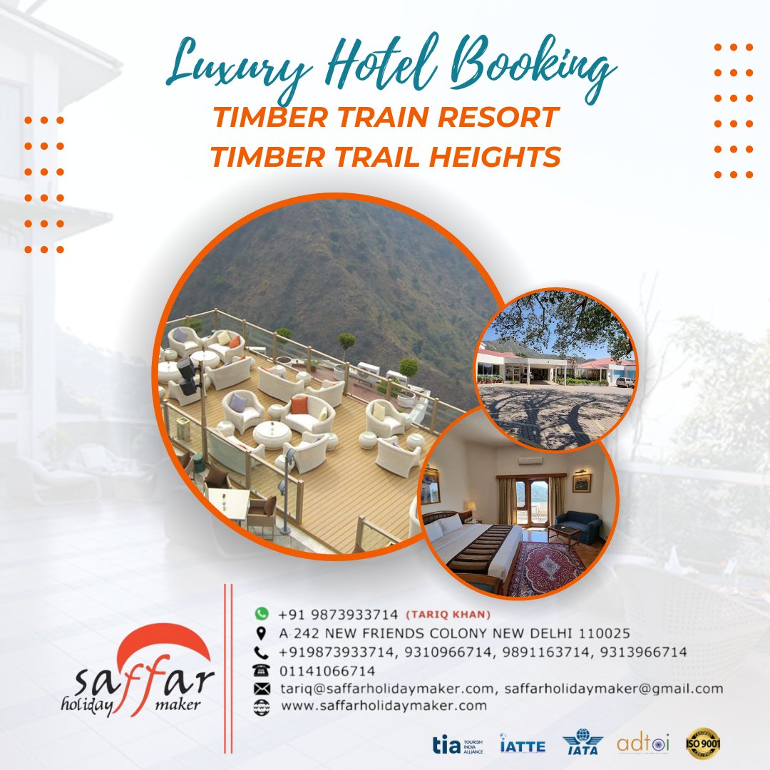 saffarholiday1's tweet photo. Discover luxury and comfort at Timber Train Resort and Timber Trail Heights! Book your dream stay with our premier hotel booking services and experience unparalleled hospitality amidst nature's beauty. 🏔️ #TravelWithUs #LuxuryGetaway #saffarholidaymaker #timbertrain #hotelbooking https://t.co/oWt4guDX1U