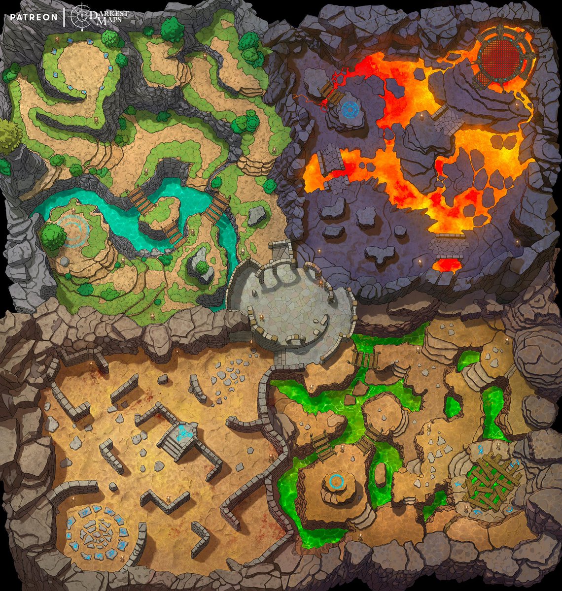 DarkestMaps's tweet photo. Long time no post, but this MASSIVE map is worth the wait! It’s the Patreon poll winner, and yes, it’s an Arena! Designed for PvP/PvM, it balances ranged and melee, with four biomes to spice up the hunt.  

Ready for the challenge? https://t.co/sgwNUFeKFf