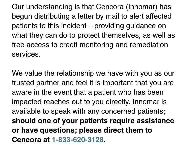 winder_gill's tweet photo. Concerning to see another data breach in #healthcare this time affecting those receiving therapies through #Innomar and @AstraZenecaCA - For our #Allergy #Asthma providers/patients, those on Tezspire and Fasenra may be affected. Please share the info! @CSACI_ca @CTS_SCT https://t.co/exRnprGHET