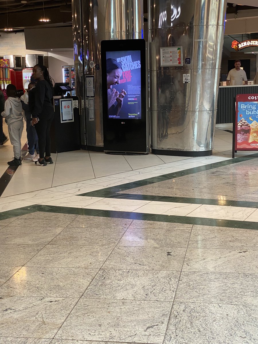 Went to the @ODEONCinemas at the Trafford Centre this afternoon, felt immensely proud to see our campaign posters on display in the foyer. Huge thanks to @KBH_OOH for making this possible. Other locations here tourettes-action.org.uk/news-740-spot-… #TourettesHurts #TourettesAwareness