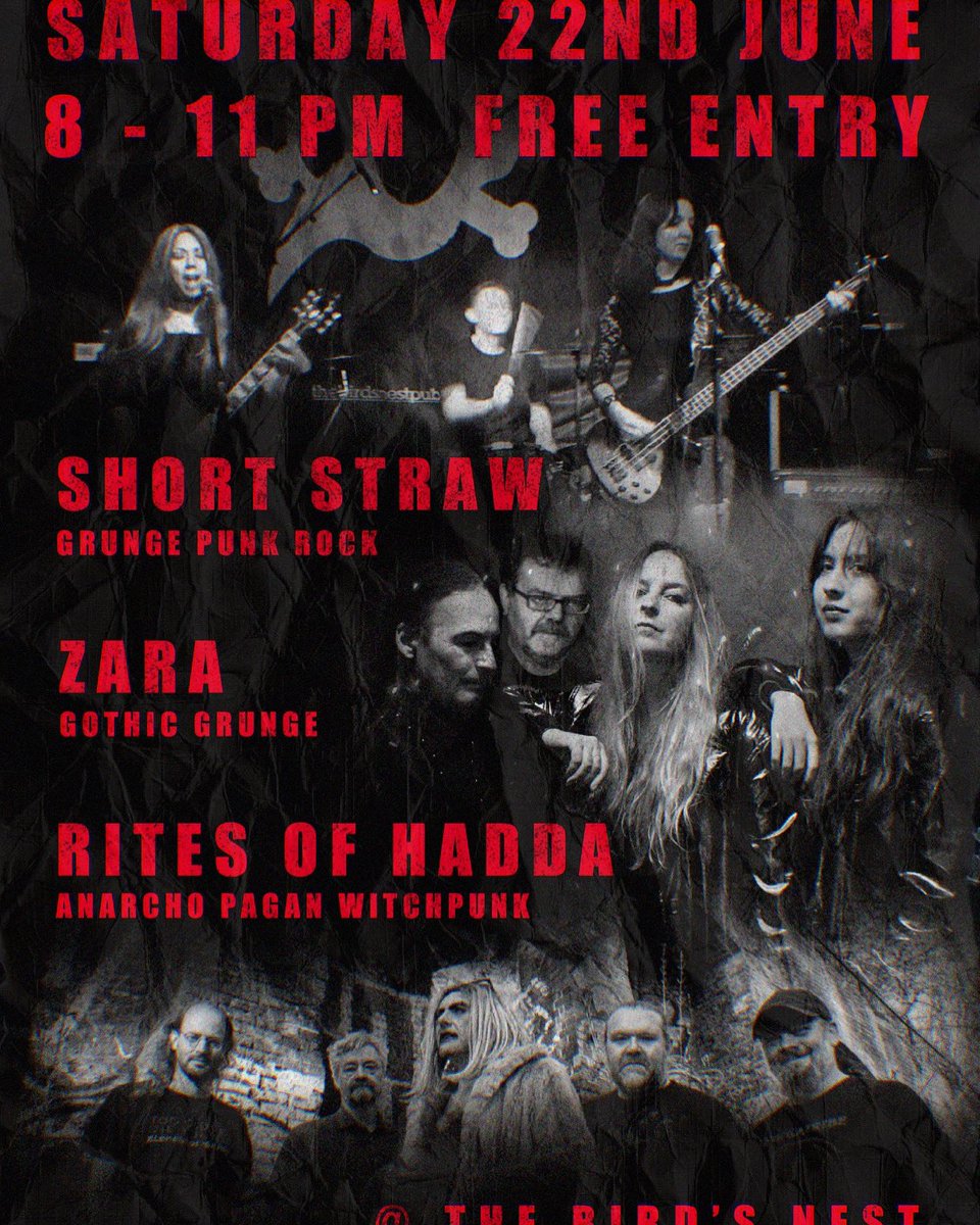 ZaraGarrod's tweet image. My band Zara plays at @thebirdsnestpub on Saturday 22nd June with #shortstraw and #RitesofHadda. Free entry! 
#deptford #grunge #gothrock #witchpunk #womeninrock
