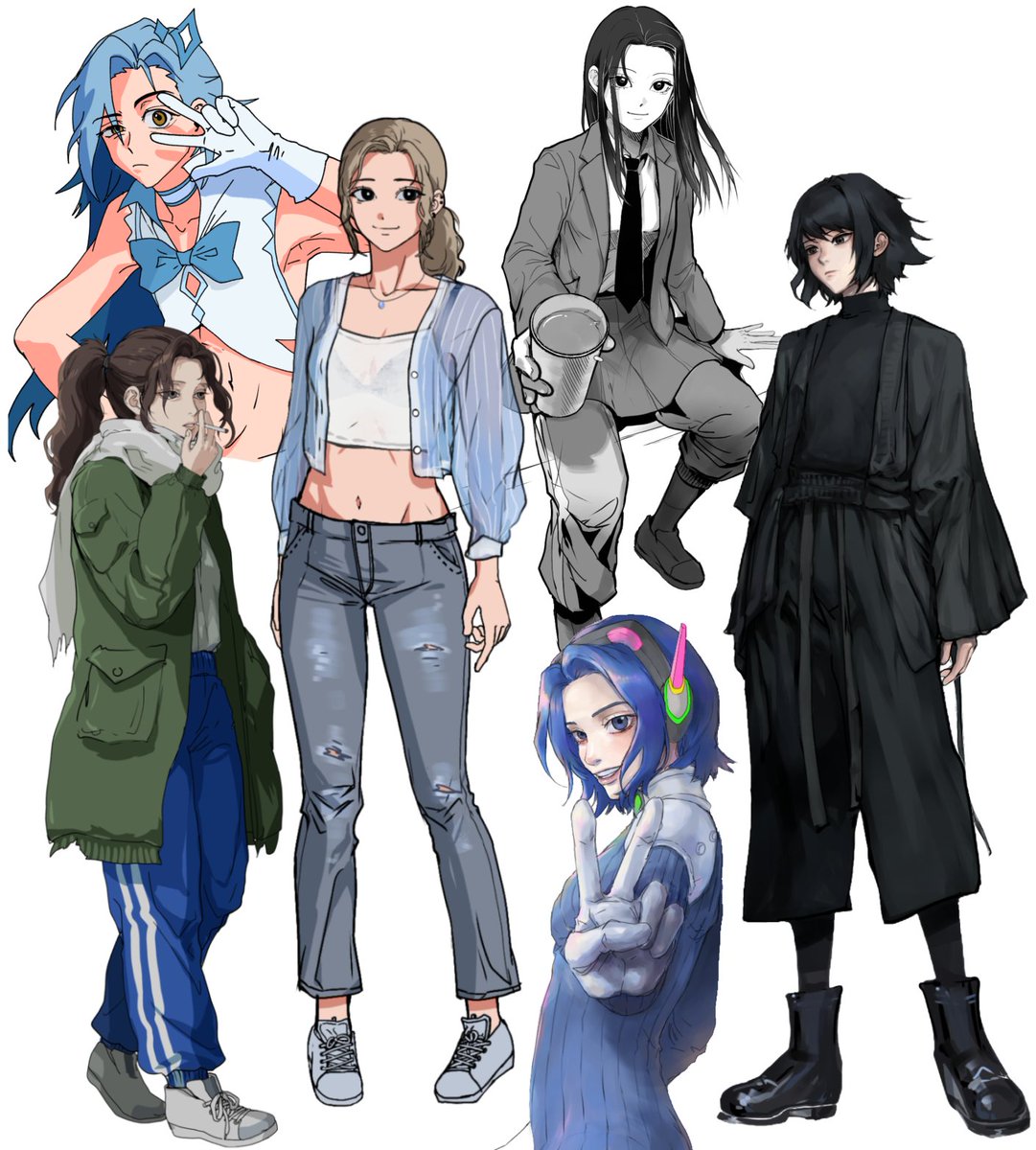 최근에 반/전신 그린것들 모아봄