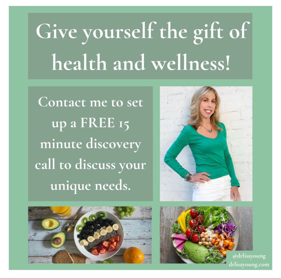 Give yourself the gift of health and wellness this summer. Would you like to: 🥦eat a little better? 🍏eat—and live—more mindfully? manage your portion sizes? lose a few pounds? and keep them off! fight inflammation? And lots more…Let’s work together. REACH OUT TODAY!
