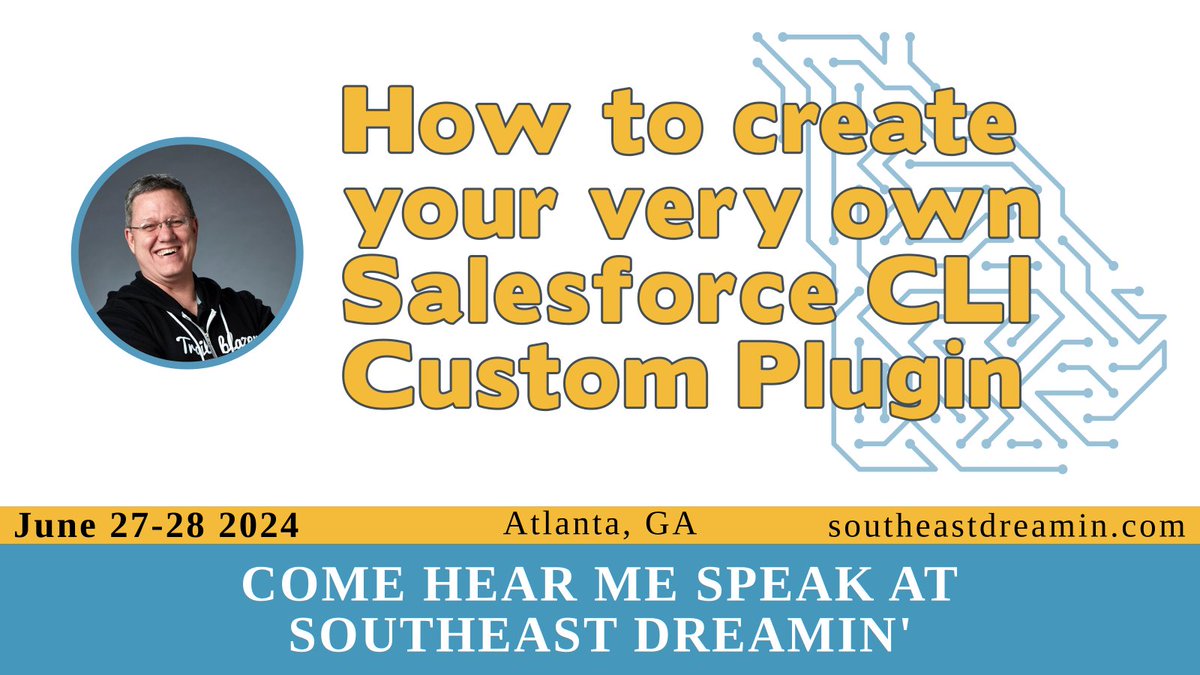 John M. Daniel ☁ (@imjohnmdaniel) on Twitter photo G'day folks. Just wanted to encourage folks to come out to <a href="/SEDreamin/">Southeast Dreamin'</a> in Atlanta. I will be leading a hands on training about how to build a Salesforce CLI custom plugin. Join us if you can.
southeastdreamin.com/sessions/2024/… #SED24 G'day folks. Just wanted to encourage folks to come out to <a href="/SEDreamin/">Southeast Dreamin'</a> in Atlanta. I will be leading a hands on training about how to build a Salesforce CLI custom plugin. Join us if you can.
southeastdreamin.com/sessions/2024/… #SED24