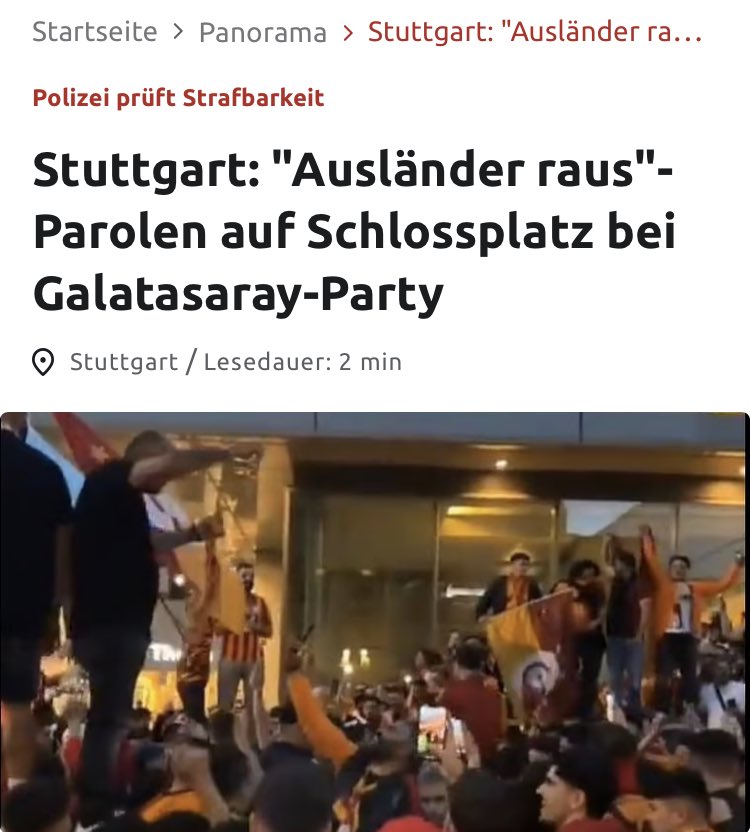 Türken singen in Stuttgart 'Ausländer raus' ☝️

Der woke Super-GAU ist eingetreten 😂

schwaebische.de/panorama/stutt…