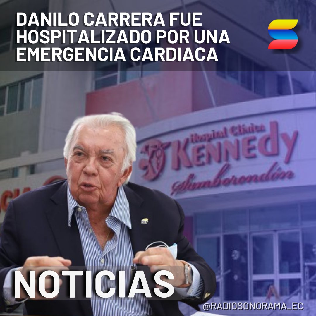 El cuñado del expresidente Guillermo Lasso, Danilo Carrea, fue ingresado por urgencias en el Hospital Kennedy debido a una emergencia cardiaca. Carrera es uno de los procesados en el Caso Encuentro por supuesto delito de delincuencia organizada.
