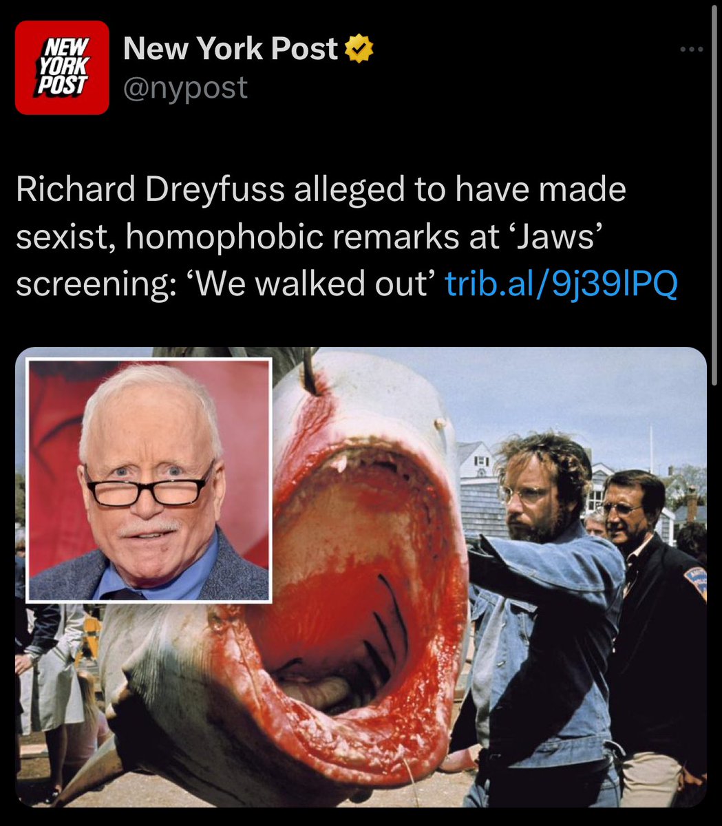 Protect Richard Dreyfuss at all costs. They’re trying to cancel him.