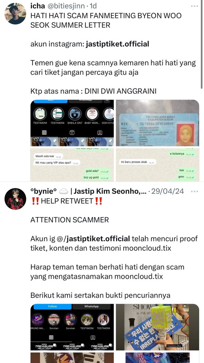 hoon_some's tweet photo. ‼️PENIPU/ SCAM TIKET‼️
enhypen fate+ jakarta 

⚠️ user ig @ jastipticket_real
⚠️ ig centang biru 
https://t.co/XcGWyuGk6a

t. wts wtb jastip jaswar konser enhypen jkt fateplus https://t.co/wPK3KkI5Xd
