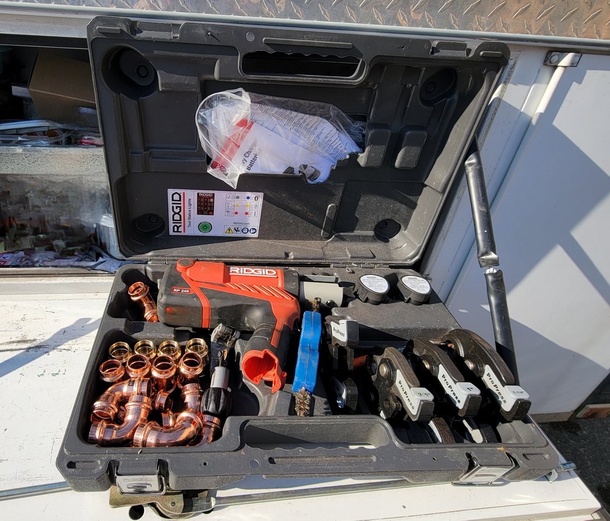 The Ridgid Pro Press, ready to work #Ridgid #RidgidPowerTools #RidgidTools #RidgidfortheWin #Propress #plumbing #tradesman @RIDGIDtoday