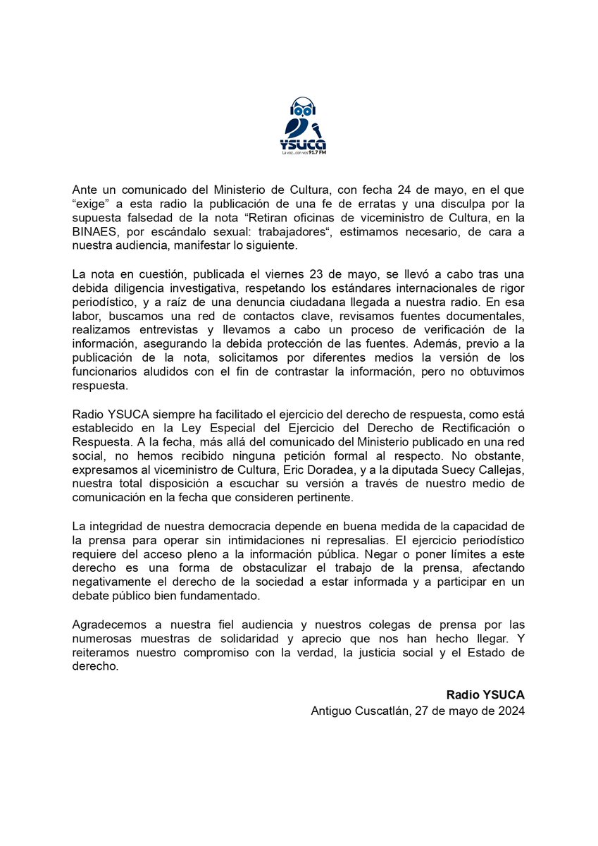 Radio YSUCA 91.7 FM tweet media