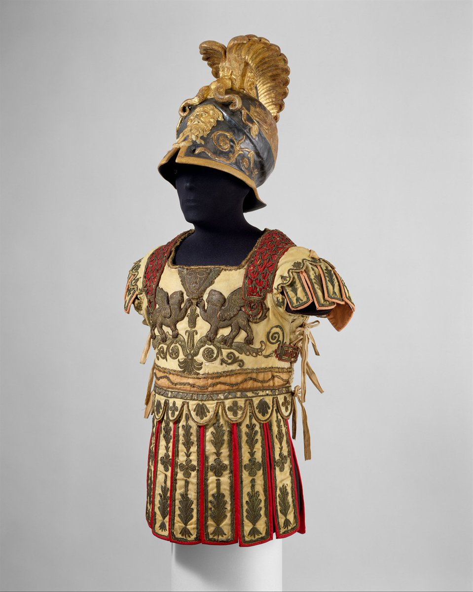A costume armor decorated with antique-style embroidery, made in France at the end of the 18th century.