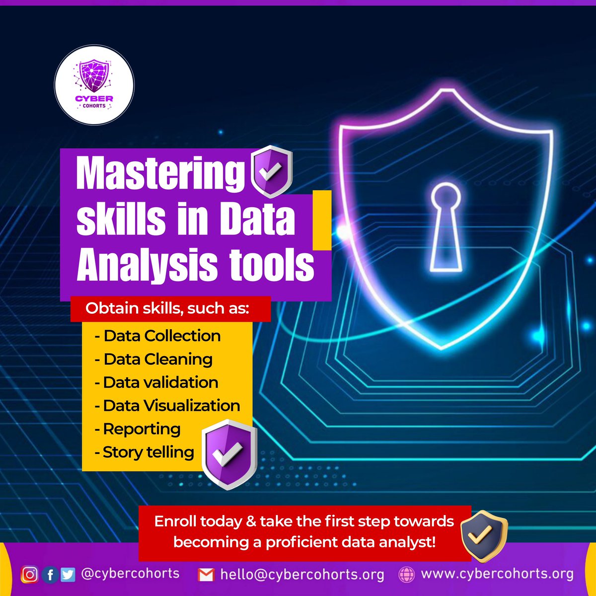 cybercohorts's tweet photo. Ready to become a proficient data analyst? 

Take the first step towards becoming a skilled data analyst. Enroll with Cybercohorts today and elevate your tech career! 🌟📈#DataAnalysis #TechTraining #Cybercohorts #EnrollNow #DataScience #TechCareer #FutureProofYourself https://t.co/VRxVySptzV