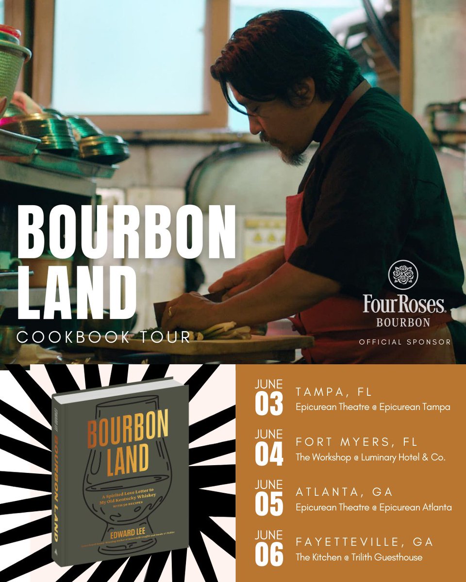 Ready to savor unforgettable flavors and bourbon blends with @ChefEdwardLee? 🍴🥃 Don’t miss this exclusive event on Thursday, June 6 featuring live cooking demos from his latest cookbook, expert pairings, and a meet-and-greet opportunity. Menu &amp; tickets: bit.ly/3JYcYee