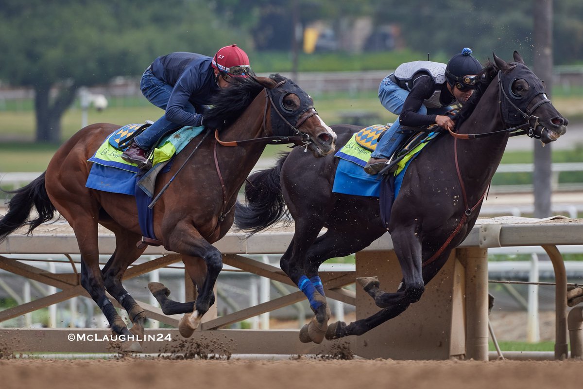 Bullet half in 46.40 this morning for newly named Nooni with Juan Hernandez up working outside of Midland Money with Erick Garcia in the irons for HoF trainer Bob Baffert @santaanitapark @ZedanRacing @BobBaffert @Ersick05 @JJHernandezS19