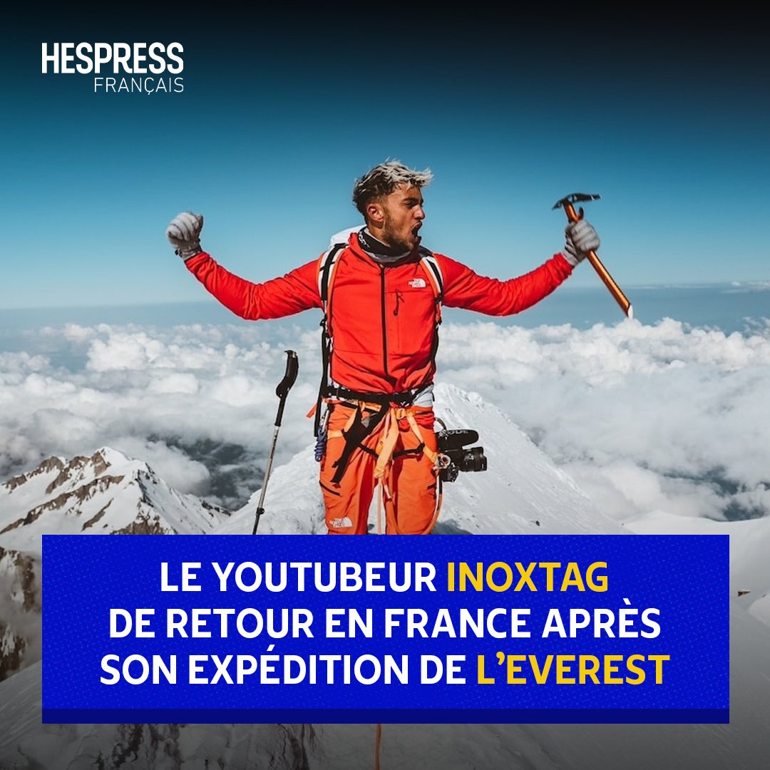 #Inoxtag, le Youtubeur français avec 7,7 millions d'abonnés sur Youtube, est de retour en France après son expédition au mont #Everest. Son guide de haute montagne durant l'ascension, Mathis Dumas, a fait de nouvelles sur le créateur de contenu et novice alpiniste. « Retour après