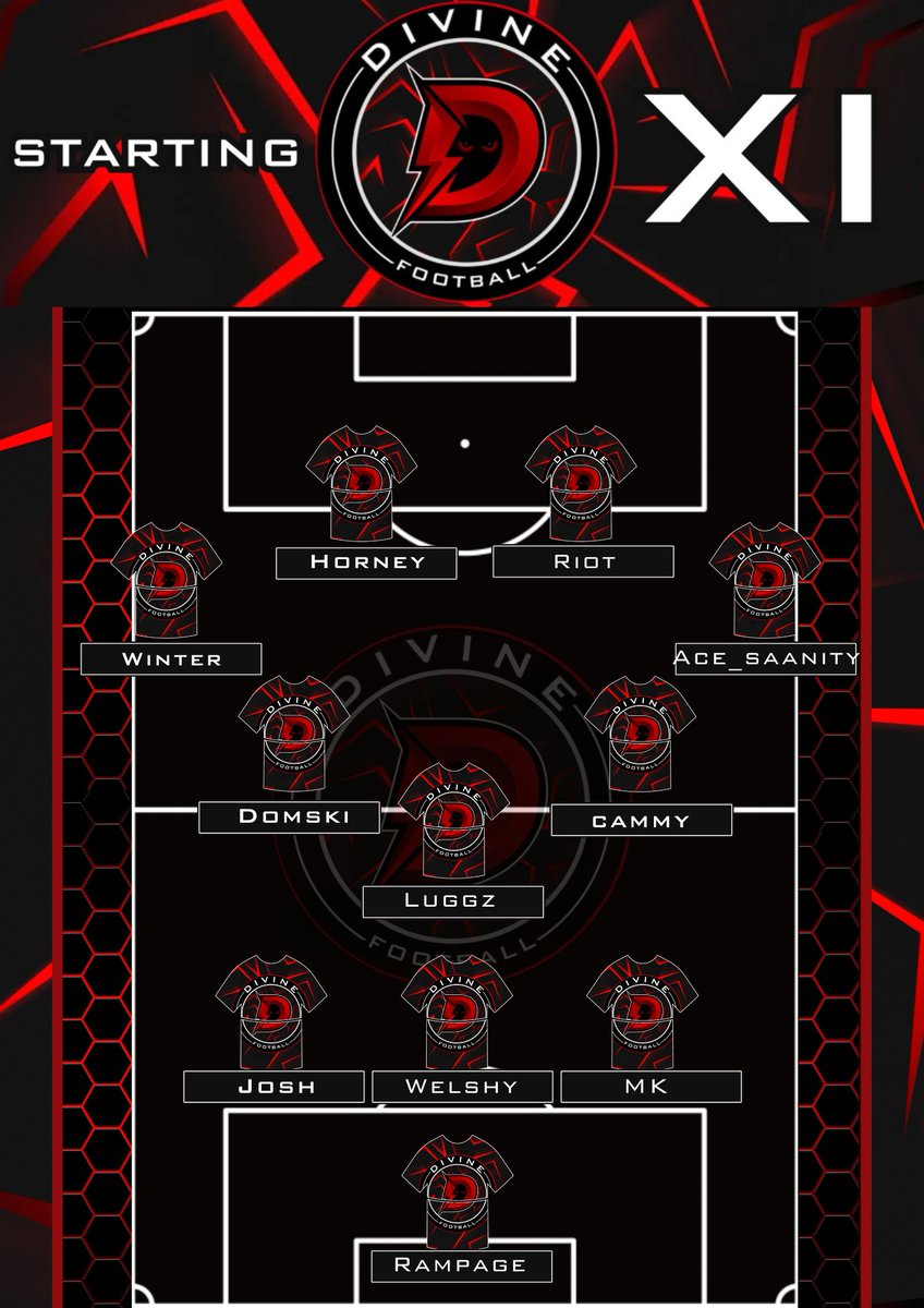 Teamsheet for tonight! Debut for Josh! Looking to start his career at Divine on a high! #VPG #DivineFootball #UpTheDivine
