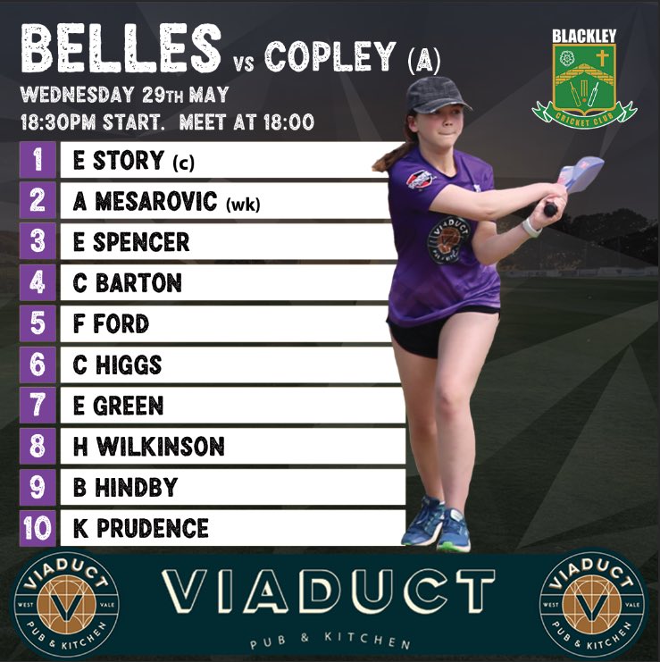 🏏 Wednesday Cricket 🏏 Blackley Belles v @CopleyCC