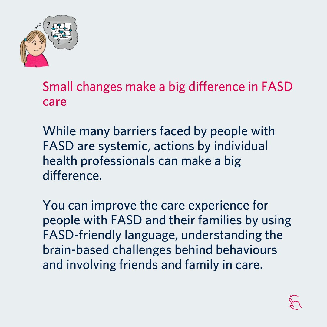Health professionals can improve the care experience for people with FASD and their families by understanding brain-based challenges behind behaviours, using FASD-friendly language and more.

Learn more in our eLearning module: bit.ly/4bzvN3w

#UBCCPD #CPD #CME #FASDcare