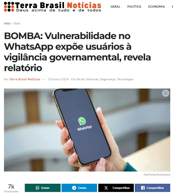 🚨 Saiam do Whatsapp suas conversas estão sendo monitoradas.