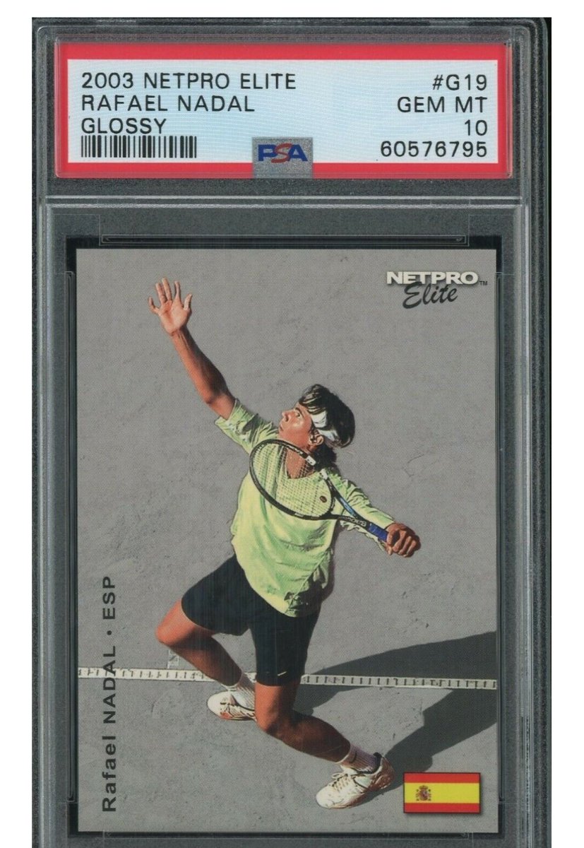 Card_Kent's tweet photo. Y hoy, día en el que Roland Garros se ha despedido de su héroe, os dejo su carta más cara de todos los tiempos: 
Vendida en enero de 2022 por 23.000$ esta carta RC PSA 10. https://t.co/dpME9R5QOU