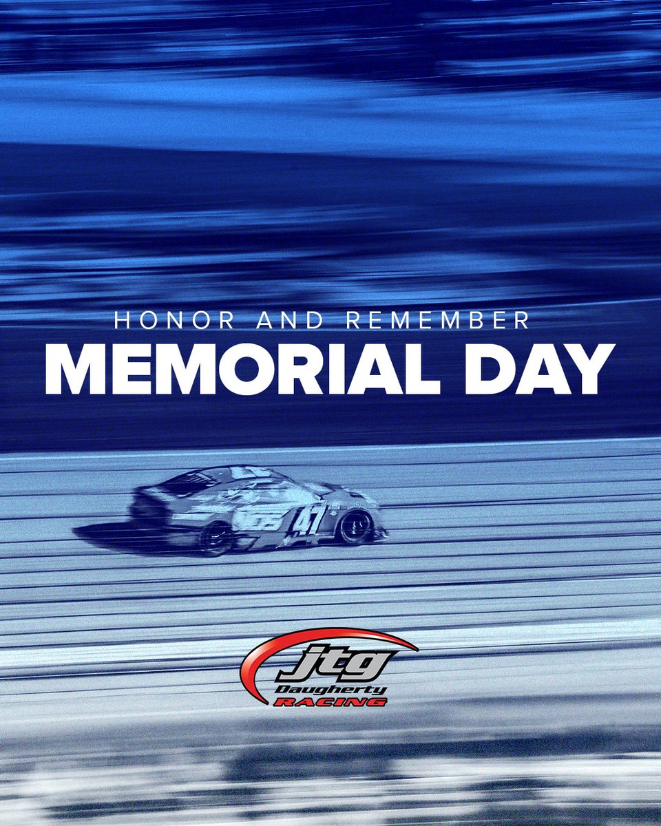 Home of the free, because of the brave 🇺🇸 Today we honor those who lost their lives protecting our freedoms. #JTGRacing #MemorialDay #NASCAR