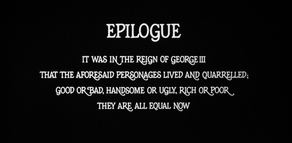 Few things in movies go as hard as the epilogue to Barry Lyndon